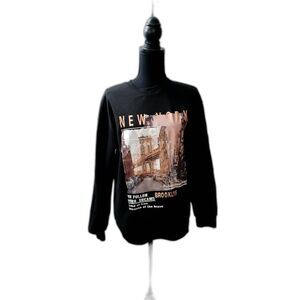 Shein Sweater   Size S Black  100% Polyester  New York  #257